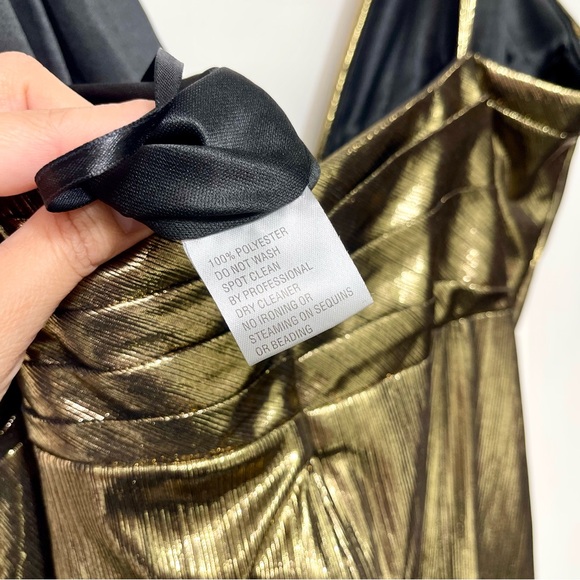 New IEENA for Mac Duggal Metallic Cocktail Dress in Gold Size 12 - Picture 9 of 11